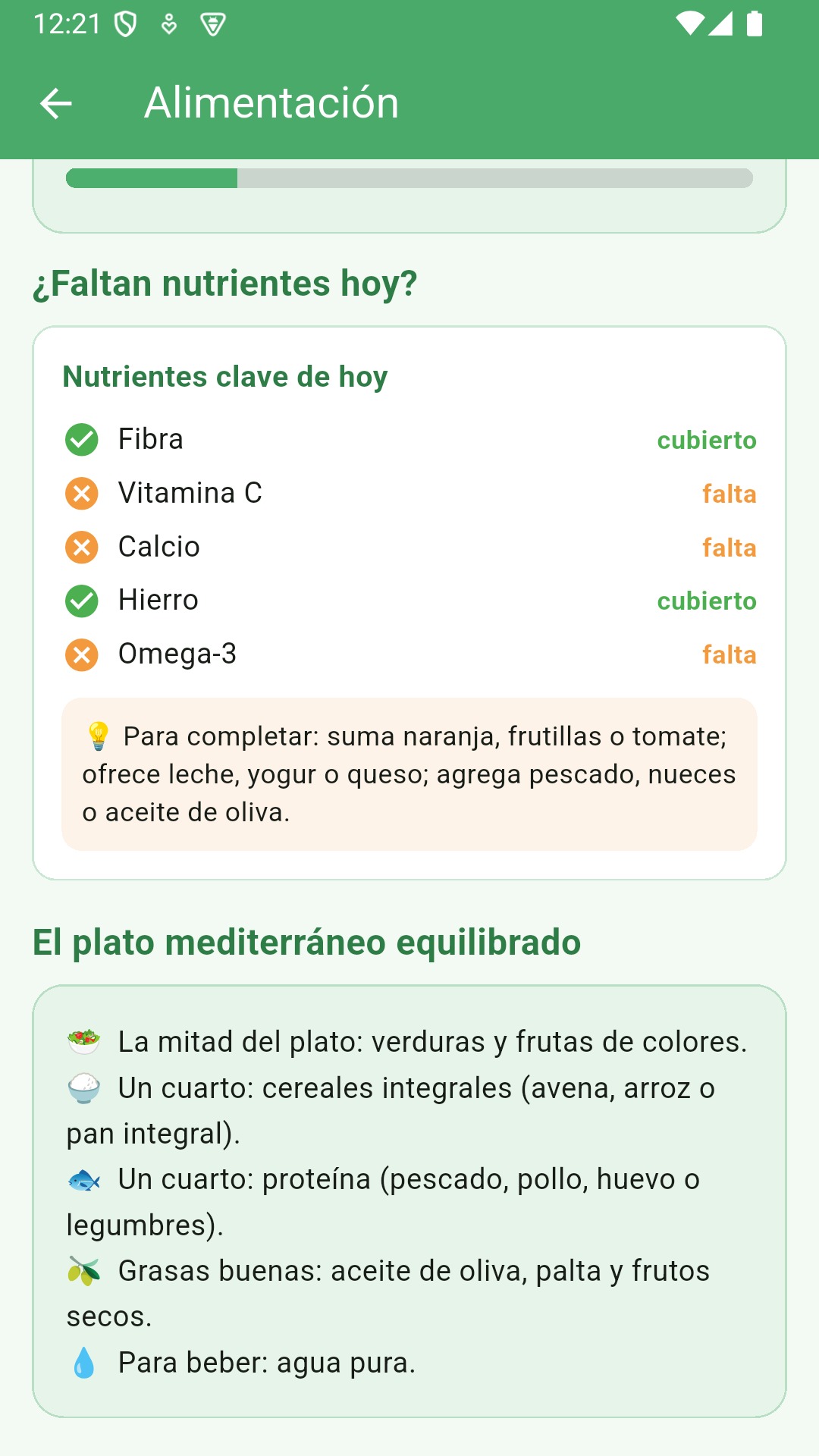 Seguimiento de nutrientes en Semillitas